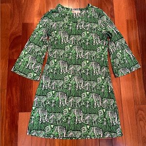 Jude Connally Elephant Print Bell Sleeve Midi Dress